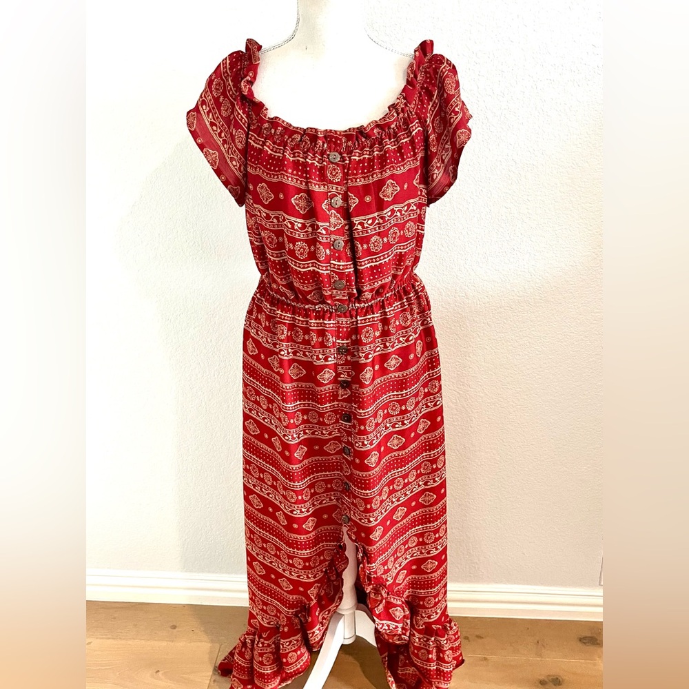 Vici Red Bohemian Dress